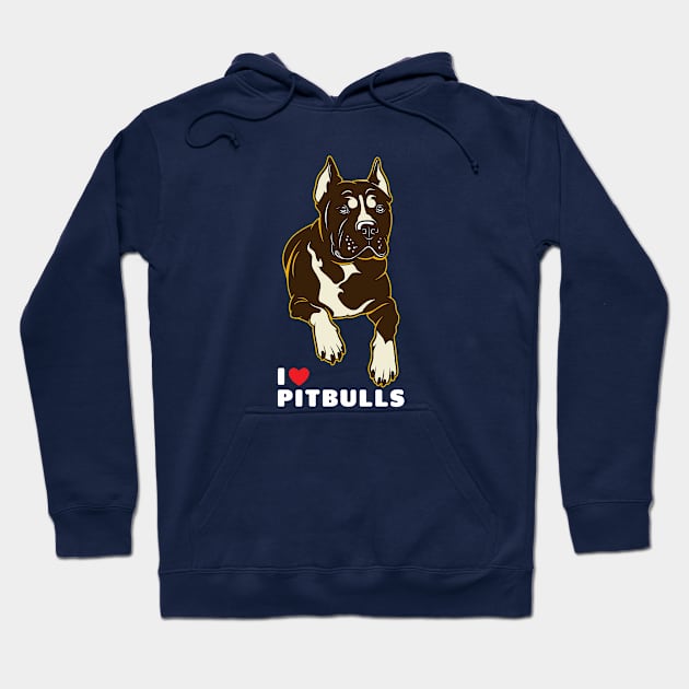 I Love Pitbulls Dog Art Hoodie by Rumble Dog Tees